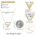 thumbnail image 3 of Fasjewly Gold Cute Danity Triangle Necklace,Sterling Silver Delicate Trendy Cubic Zirconia Pendant Necklace for Women, 3 of 8