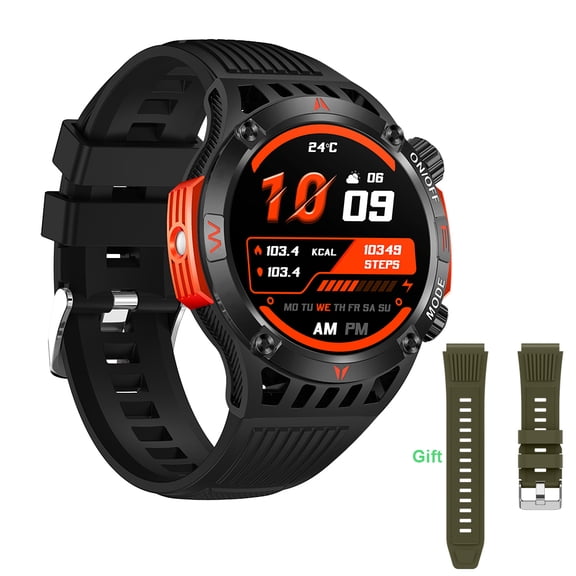 Military Smart Watch for Men with LED Flashlight Compass, Tactical Sport Smartwatch Activity Tracker with Sleep Monitor, 1.46" HD Rugged Bluetooth Smartwatch for Android iOS