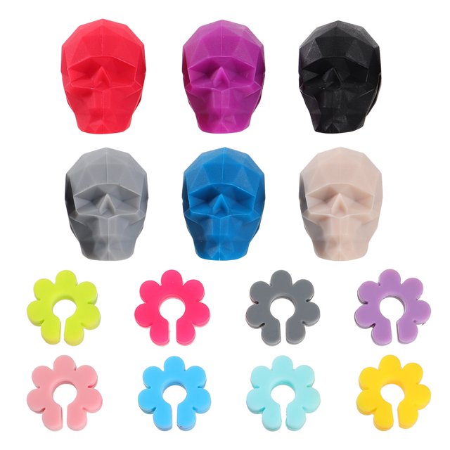 EeaseMX 14 marcadores de silicona para copas de vino, identificadores decorativos para copas de vino.