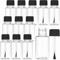 thumbnail image 1 of 20 paquetes de botellas de plástico de 20 ml (0,68 onzas líquidas) con aplicador de pincel y tapa negra, vacías y rellenables para retoques de esmalte de uñas con pincel., 1 of 6