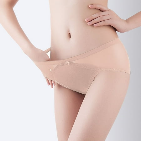 

Hunpta Cotton Underwear For Women Mid Waist Seamless Comfortable Breathable Mesh Sexy Ladies Briefs Pantis Solid Color Underpants