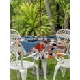 thumbnail image 2 of Outdoor Tablecloth with Umbrella Hole and Zipper, Thanksgiving Gnomes Round Table Cloth 54 Inch Waterproof Tablecloth, Fallen Maple Leaf Pumpkin Black Plaid Picnic Table Cover for Patio Camping, 2 of 7