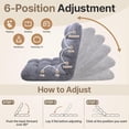 thumbnail image 5 of DKMOCO 6-Poistion Adjustable Floor Chair with Back Support, Folding Padded Floor Gaming Chair, for Meditation, Sleeping, Reading, Gaming, Grey, 5 of 8