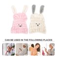 thumbnail image 3 of KAKOWELY 2pcs Rabbit Pattern Hair Drying Hats Absorbent Hair Drying Towels Bathing Hats,12.6X"X7.48"X1.18", 3 of 5