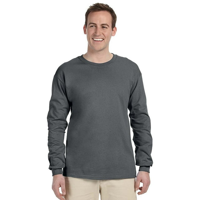Fruit Of The Loom T-Shirt à Manches Longues pour Adulte HD Cotton, S, Charbon