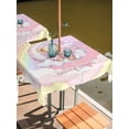 thumbnail image 2 of Outdoor Tablecloths with Umbrella Hole & Zipper, Bears 54x54 Inch Square Tablecloths, Cute Rainbow Clouds Moon Pink Purple Waterproof Table Cloth, Patio/Pool/Picnic Table Covers, 2 of 8