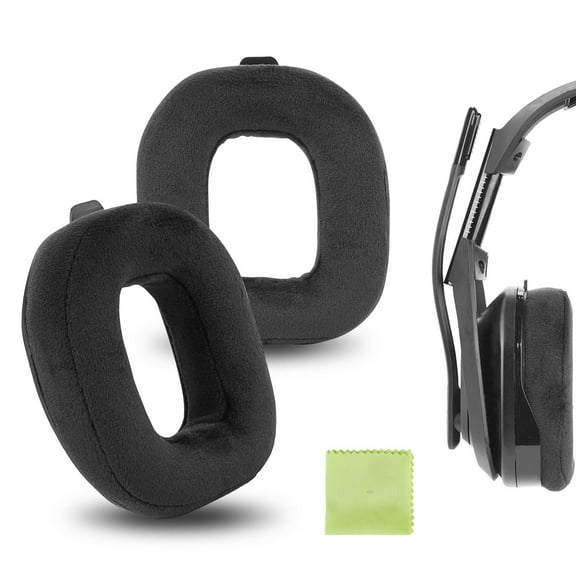 Geekria Comfort Velour Replacement Ear Pads for Astro A50 Gen 4 Headphones, Ear Cushions (Black)