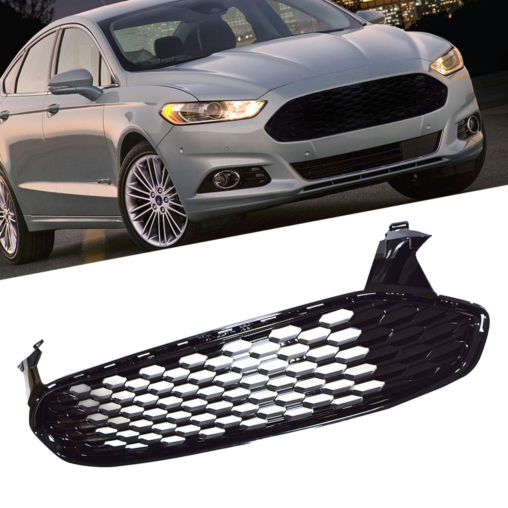 For Ford Fusion 2017-2018 Front Bumper Upper&Lower Grille Grill Set HS73- 8200