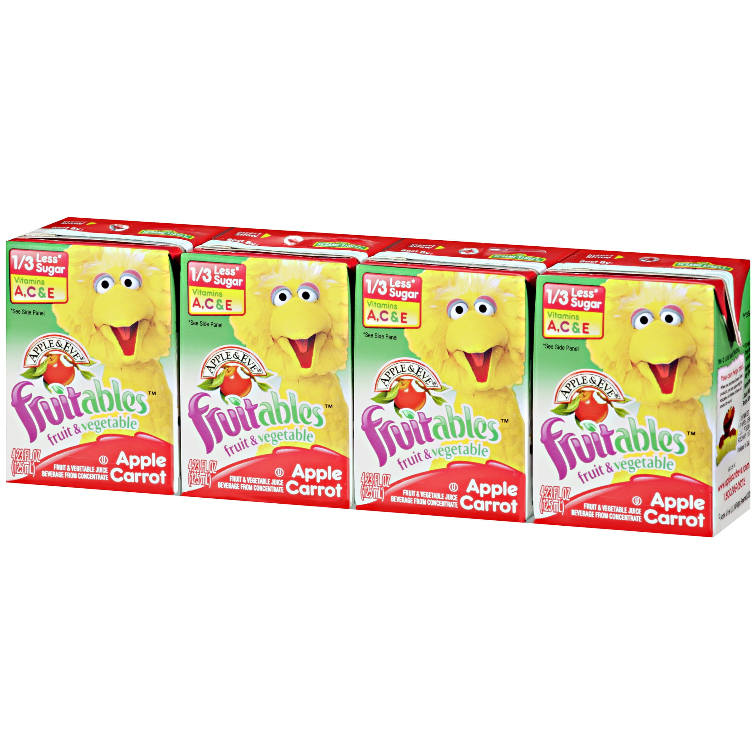 Apple & Eve Sesame Street Fruitables Apple Carrot Fruit & Vegetable Juice, 4.23 Fl. Oz., 4 Count