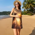 thumbnail image 3 of Balery Castle Cool Fire Dragon Vestidos de verano para mujer con estampado: vestido holgado sin mangas, vestido playero informal y cómodo para días calurosos., 3 of 7