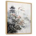 thumbnail image 2 of Designart "Sumi Bird Asian Painting XIV" Asian Floater Framed Canvas Print, 2 of 7