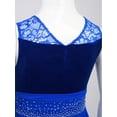 thumbnail image 6 of TiaoBug Kids Girls Sleeveless Ballet Lyrical Dance Dress High Low Asymmetric Tulle Figure Ice Skating Dress Blue 16, 6 of 7