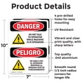 thumbnail image 2 of (2 Pack) Do Not Talk To Operator Bilingual OSHA Danger Sign 7 Inch X 10 Inch Indoor / Outdoor Rust-Free Aluminum Metal Signs for Workplace, Workshop, and Construction Site, Made in the, 2 of 8