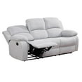thumbnail image 3 of Gewnee Linen Fabric Upholstered Manual Reclining Sofa with 3 Recliners and Cup Holders,Gray, 3 of 8