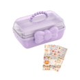 thumbnail image 2 of Caja de Almacenamiento Multiusos de 3 Capas, Organizador de Accesorios para El Cabello para Niñas, Soporte Portátil para Lazos para El Cabello, Caja D violetas perfecl Estuche de almacenamiento para lazos para el cabello, 2 of 8