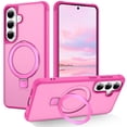 thumbnail image 1 of Decase for Samsung Galaxy S26+ Magnetic Case,Shockproof Hybrid Shell,Rugged Matte Cover with Ring Kickstand,Compatible with Magnetic Car Mount,Rose, 1 of 9