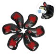 thumbnail image 4 of 6 piezas portátiles PU Golf Irons Head Cover Skull Design Número de identificación Mujeres Hombres Protección antideslizante con protección de manga d - rojo Sunnimix cubierta de la cabeza de golf, 4 of 8
