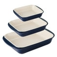 thumbnail image 6 of Tramontina Mae 3-Piece Ceramic Porcelain Baking Pans Set, Cobalt, Non Stick Casserole Dishes for Oven, Rectangular Bakeware for Lasagna, Cakes and Loafs, 6 of 7
