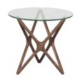 thumbnail image 3 of Star End Table with glass top with a star-shaped wood base, 3 of 5