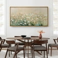 thumbnail image 4 of Large Framed Canvas Print Delicate Pastel Floral Field FramedWall Art Decorative Ready to Hang Painting for Living room Bedroom 60x30 inches Natural Frame, 4 of 7