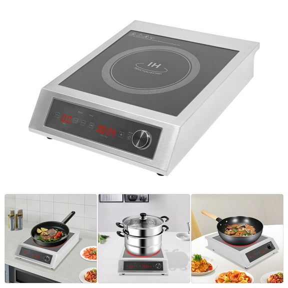 Modern Silver Induction Cooktop with IP4 Protection – 13.78*16.93in Size, 9.15lbs Net Weight, Easy Clean – for Hotels & Catering