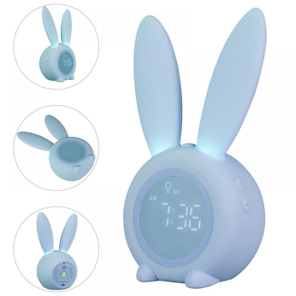 Adorable Sleepy Bunny Kids Musical Alarm Clock Fun Children Room Decoration 