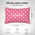 thumbnail image 4 of KLL Dots On Rose Red Background Pattern Silk Pillowcase for Hair and Skin Standard Size 20"X 30" Soft Breathable Pillow Covers for Sleeping, 4 of 6