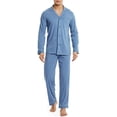 thumbnail image 1 of Men's 100% Cotton Long Button-Down Sleepwear Pajama Set, 1 of 7