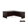 GOF 2 Person Workstation Cubicle (5.5’D x 13’W x 5’H-W) / Office Partition, Room Divider (L-Shape Desk Only, Mahogany)