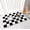 Black White, variant on Cat Food Mat - 12"x 20" Cat Dog Mats for Food and Water Bowl, Checkered Pet Placemat Feeding Mat, Non-Slip Under Pet Bowls Mats for Messy Drinkers, Blue & White