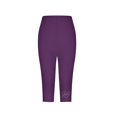 thumbnail image 4 of MSJUHEG legging capris Womens Leggings Soft Women's Joggers Running Workout Leggings Capri Leggings Capri Pants Stretch Tights Athletic Yoga Pants Athletic Lounge Yoga Pants Purple XXXL, 4 of 4