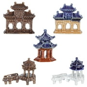 FRCOLOR Pagoda Figurine Mini Statue Miniature Lantern Asian Figurines Good Shui Feng Pond Temple Chinese Decor Stone Japanese