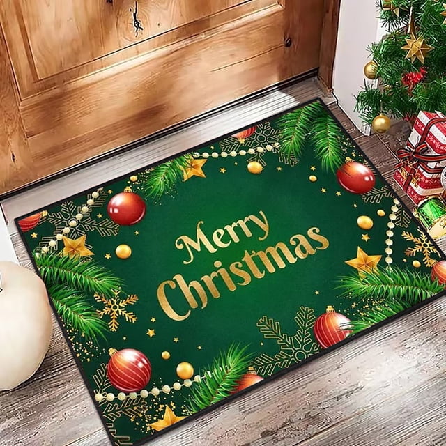 Christmas Decorations Carpet Christmas Day Carpet Super Absorbent Microfiber Kitchen Mat Non Slip Machine Washable Christmas Carpet For Floor Kitchen Bathroom Sink Office Laundry Room