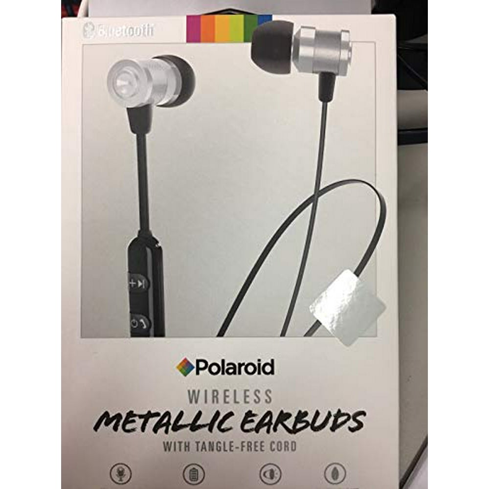 Polaroid Wireless Bluetooth Metallic Earbuds Silver - Walmart.com