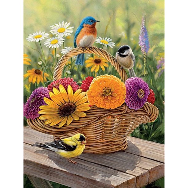 Kit de pintura por números DIY flor pájaro aceite arte imagen artesanía hogar pared decoración FLhrweasw Nuevo