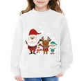 thumbnail image 3 of JLMSPLWG Christmas Long Sleeve Shirts Christmas Plaid Shirt Girls Christmas Shirts Boys White Tshirt Sweatshirt Kids 8 Year Old Girl Clothes Boys, White 3-4 Years, 3 of 6