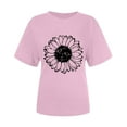 thumbnail image 2 of Ichuanyi Trendy Women's T-Shirt Short Sleeves Fashion Flowers Print Lady Graphic T-shirts Top, 2 of 5