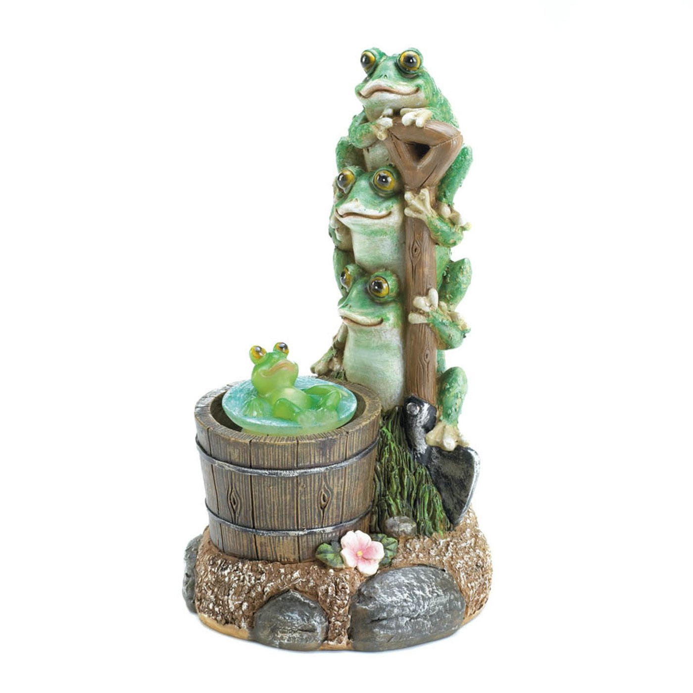 Summerfield Terrace SOLAR ROTATING FROG GARDEN DECOR
