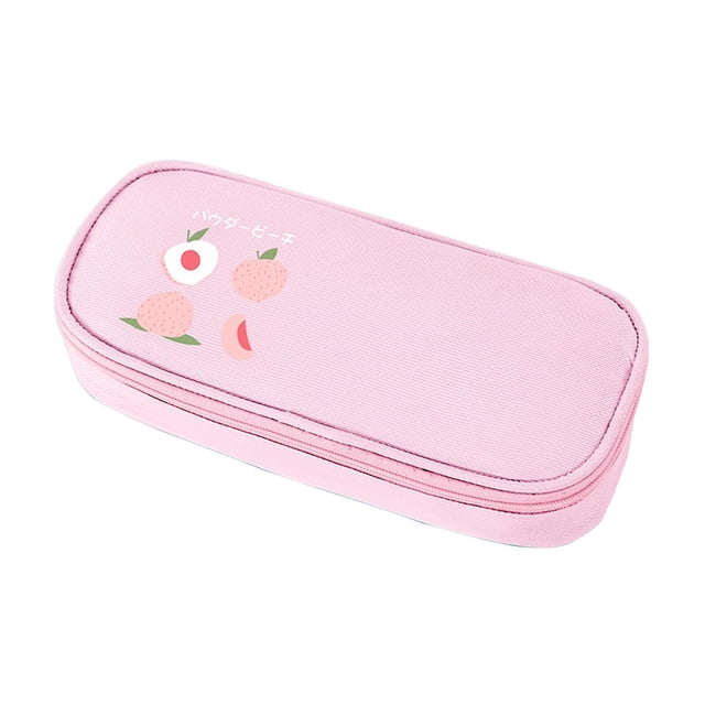 Peach Estuche portátil para lápices, bolso para bolígrafos, bolígrafo de gran capacidad para estuche para niños, cumpleaños favorito