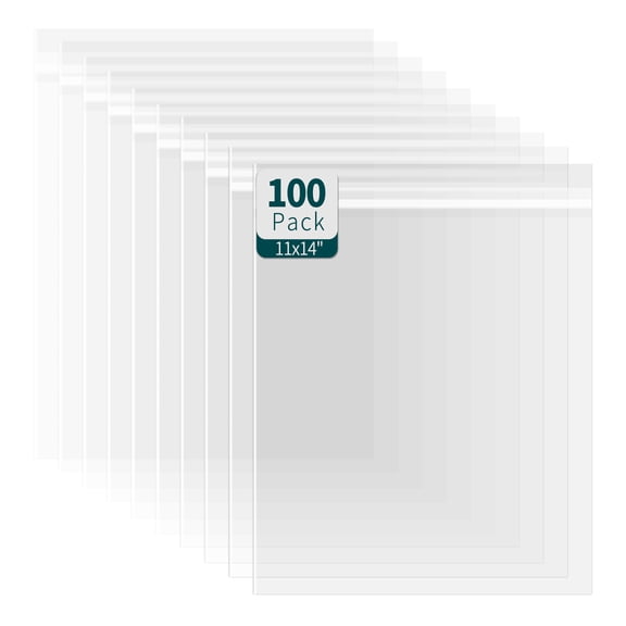 100-Pack Plastic Bags 11x14 Inch Clear Poly Bags