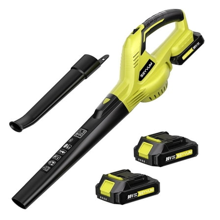Lightweight 20V Cordless Leaf Blower - 320 CFM, 150 MPH Electric Blower for Lawn & Yard Care, Snow Blowing - Includes 2x 2.0Ah Batteries & Charger