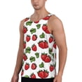 thumbnail image 2 of Uemuo Hand Drawn Strawberry Pattern Men's Muscle Shirts Sleeveless Dry Fit Gym Workout Tank Top Lightweight Sports Tank Top Beach Tank Top, Loose-fit Sleeveless Shirt-X-Large, 2 of 7
