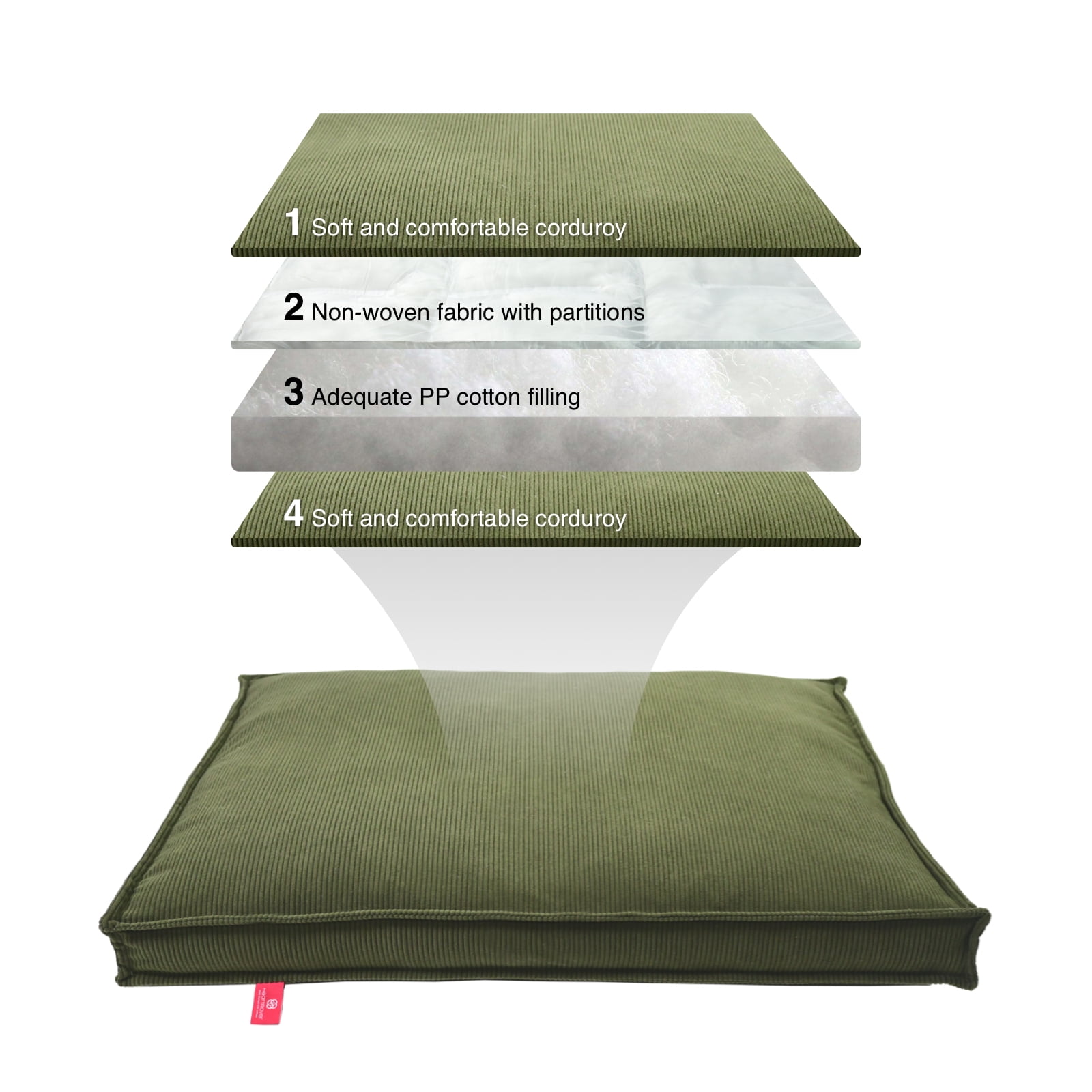 Luxury Dog Bed for Dogs up to 33lbs, Breathable, Durable & Washable with Removable Cover, Concealed Zipper and Non-Slip Bottom