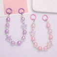 thumbnail image 6 of Bag Accessories Fashion Acrylic Bag Pendant Gradient Colorful Phone Lanyard Star Bead Pendant Burst Bead Chain Keyring Bag Key Chain PURPLE, 6 of 8