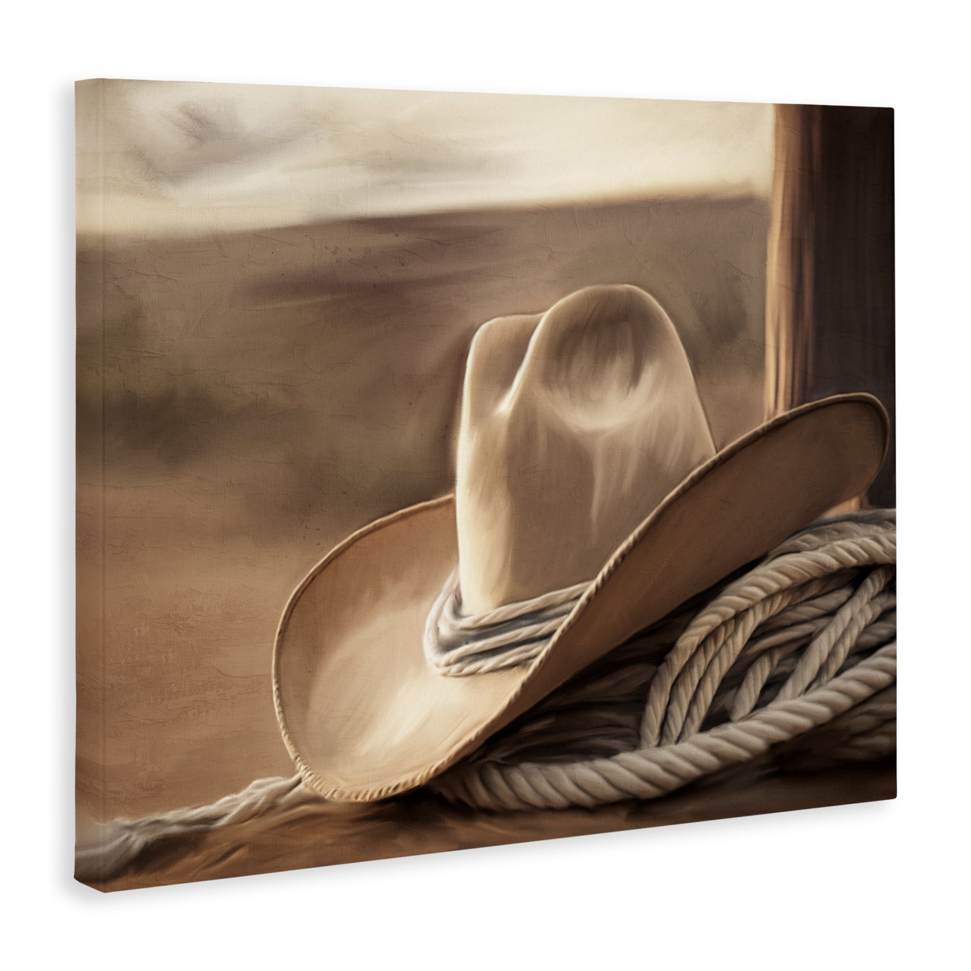 Stupell Industries White Cowboy Hat Canvas Wall Art, design by Kim Allen