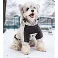 thumbnail image 6 of Pet Apparel, Hooded 4-Leg Dog Winter Coat, Fleece Lined Warm Full Body Suit for Small Medium Dogs, Adjustable Cold Weather Pet Clothing with Zipper, 6 of 7