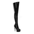 thumbnail image 2 of 6" Stiletto Heel Stretch PF Crotch Boot - Blk Str Pat/Blk, 8, 2 of 2