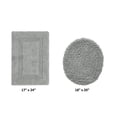 thumbnail image 2 of Better Trends 2 Piece Bathroom Rugs Toilet Lid Cover Set 100% Cotton Water Absorbent Reversible Mat Machine Washable Bath Rug for Bathroom Floor Decor Toilet Seat Covers 18"x20"|17"x24" Silver Lux, 2 of 4
