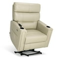 thumbnail image 6 of MCombo 380lbs Oversized Dual Motors Lay Flat Power Lift Recliner Chair with 27'' Extra-Wide Seat for Heights 5'7''-6'6" Big and Tall People, Faux Leather(Cream White), 6 of 10