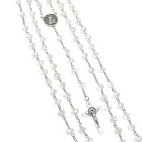 12 X Wholesale Bulk saint benedict Crystal Rosary necklace 18 inches drop down for Baptism , Wedding , Religious Favor /Baptism Favor/baby shower/